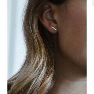 Natalie Borton X Yearly Co 14K Gold Bar Stud Earrings